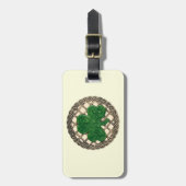 Custom Beige Shamrock Celtic Knots Bagagelabel (Voorkant verticaal)