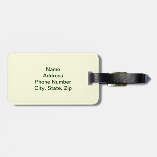 Custom Beige Shamrock Celtic Knots Bagagelabel (Achterkant horizontaal)