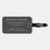 Custom Beige Tan Bruin Grijs Azteeks Patroon Bagagelabel (Achterkant horizontaal)