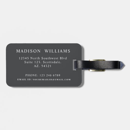 Custom Beige Tan Bruin Grijs Azteeks Patroon Bagagelabel (Achterkant horizontaal)