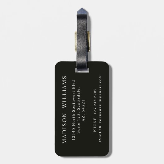 Custom Beige Zwart Bruin Groen Azteeks Patroon Bagagelabel (Achterkant verticaal)