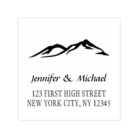 Custom berg bruiloft bruid bruidegom naam zelfinktende stempel (Design)