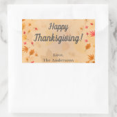CUSTOM Bericht Happy Thanksgiving herfst Rechthoekige Sticker (Tas)