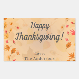 CUSTOM Bericht Happy Thanksgiving herfst Rechthoekige Sticker