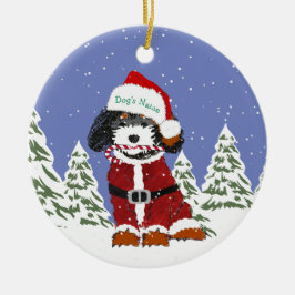 Custom Bernedole Santa Dog Keramisch Ornament