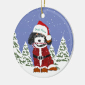 Custom Bernedole Santa Dog Keramisch Ornament (Links)