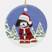Custom Bernedole Santa Dog Keramisch Ornament (Achterkant)
