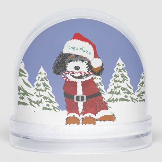 Custom Bernedole Santa Dog Sneeuwbol (Voorkant)