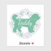 Custom Bernedoodle Sticker Matcha Green Silhouette (Vel)