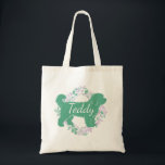 Custom Bernedoodle Tote Bag Soulful Memory Name<br><div class="desc">arry the love of your best friend wherever you go with this custom Bernedoodle tote bag. Featuring a matcha green silhouette on one side and your soulful heart dog's photo on the other, it’s a beautiful tribute to your bond. The muted pastel wreath adds a touch of soft elegance to...</div>