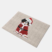 Custom Bernese Mountain Dog Santa Paws Deurmat (Schuin)