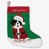 Custom Bernese Mountain Dog Santa Paws Kleine Kerstsok (Voorkant)