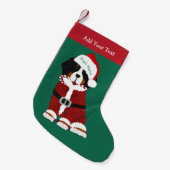 Custom Bernese Mountain Dog Santa Paws Kleine Kerstsok (Voorkant (Hangend))
