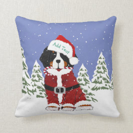 Custom Bernese Mountain Dog Santa Paws Kussen