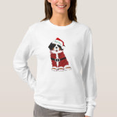 Custom Bernese Mountain Dog Santa Paws T-shirt (Voorkant)
