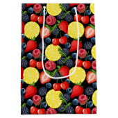 Custom Berries & Citrus Pattern Paper Gift Bag Medium Cadeauzakje (Achterkant)