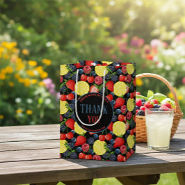 Custom Berries & Citrus Pattern Paper Gift Bag Medium Cadeauzakje