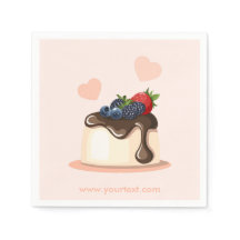Custom Berry Dessert Illustration Paper Napkin