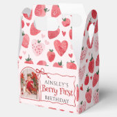 Custom Berry Eerste Coquette Roze Bow 1e Verjaarda Bedankdoosjes (Geopend)