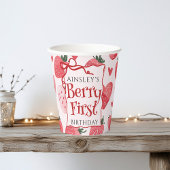 Custom Berry Eerste Coquette Roze Bow 1e Verjaarda Papieren Bekers