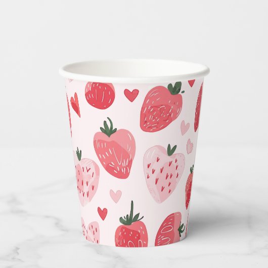 Custom Berry Eerste Coquette Roze Bow 1e Verjaarda Papieren Bekers (Achterkant)