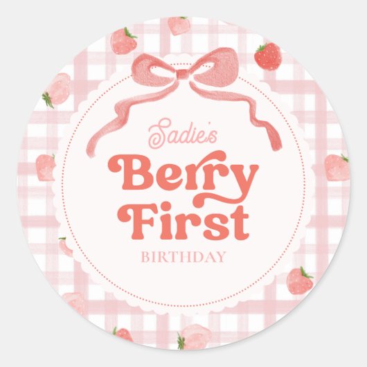 Custom Berry eerste ronde Sticker (Voorkant)