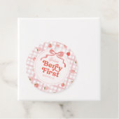Custom Berry Eerste Verjaardag Party Labels (In situ)