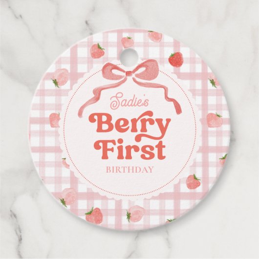 Custom Berry Eerste Verjaardag Party Labels (Voorkant)