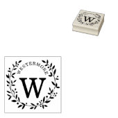 Custom Berry Laurel Wreath Wedding Monogram Rubberstempel (Gestempeld)