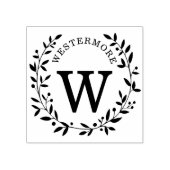 Custom Berry Laurel Wreath Wedding Monogram Rubberstempel (Afrduk)