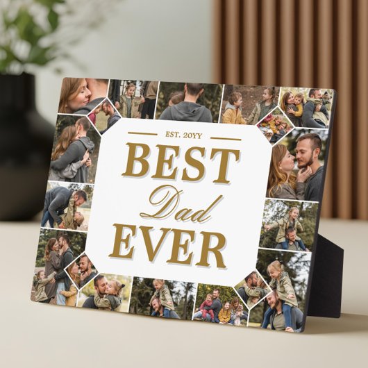 Custom Best Dad Ever Family Photo Collage Keepsake Fotoplaat