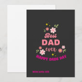 Custom Best Dad Ever Floral Feestdagenkaart (Voorkant / Achterkant)
