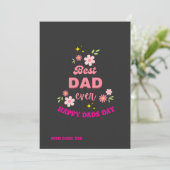 Custom Best Dad Ever Floral Feestdagenkaart (Staand voorkant)