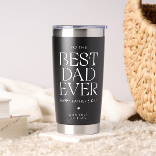 Custom Best Dad Ever Modern Vaderdag Elegant Geïsoleerde Drinkbeker