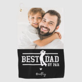 Custom Best Dad van Par Photo Golfhanddoek (Voorkant)