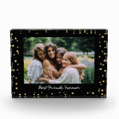 Custom Best Friends BFF Besties Foto Zwart Goud (Voorkant)