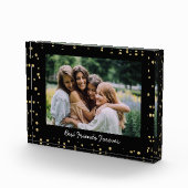 Custom Best Friends BFF Besties Foto Zwart Goud (Rechts)