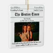 Custom Best Friends Krant 2 Foto Keramisch Ornament (Rechts)