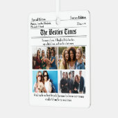 Custom Best Friends Newspaper Photo Collage Metalen Ornament (Voorkant links)