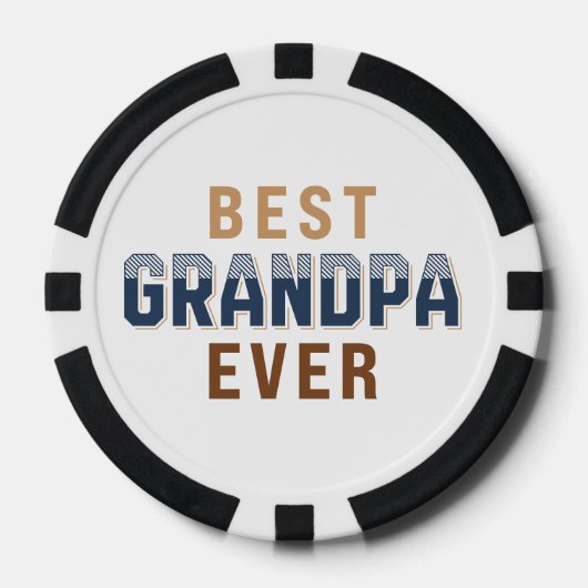 Custom Best Grandpa Ever Photo Poker Chips (Voorkant)