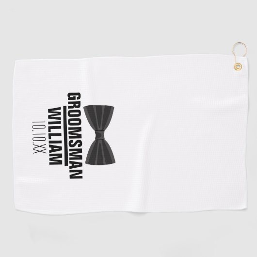 Custom Best Man Groomsman Weddenschap Golfhanddoek (Horizontaal)