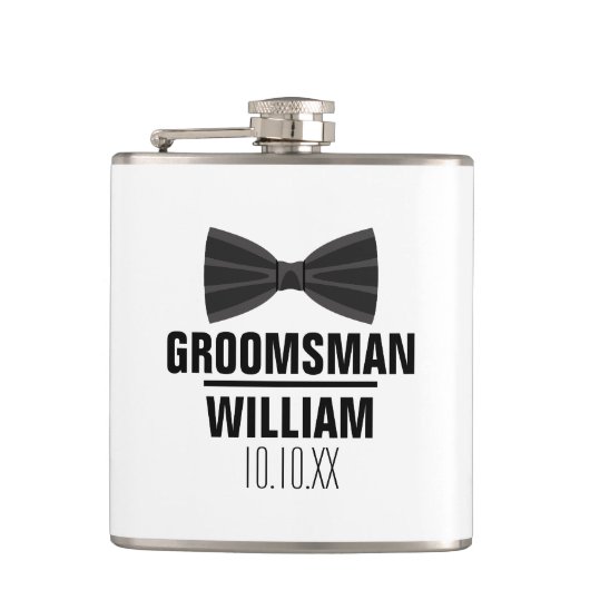 Custom Best Man Groomsman Weddenschap Heupfles (Voorkant)
