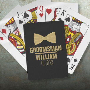 Custom Best Man Groomsman Weddenschap Pokerkaarten
