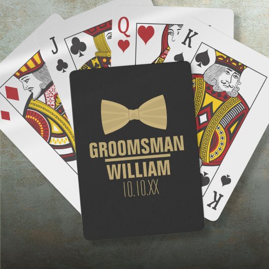 Custom Best Man Groomsman Weddenschap Pokerkaarten