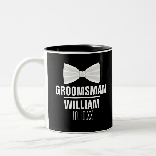 Custom Best Man Groomsman Weddenschap Tweekleurige Koffiemok (Links)
