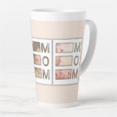 Custom best Mom 3 Photo Grid Birthday Keepsake Latte Mok (Rechterhoek)