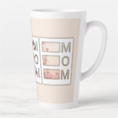 Custom best Mom 3 Photo Grid Birthday Keepsake Latte Mok (Rechts)