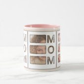 Custom best Mom 3 Photo Grid Birthday Keepsake Mok (Midden)