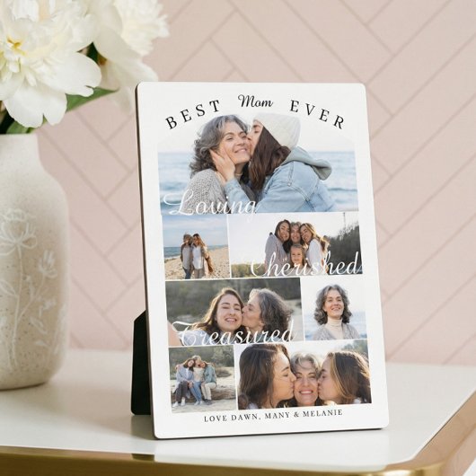Custom Best Mom Ever Family Photo Collage Keepsake Fotoplaat