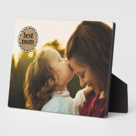 Custom BEST MOM Scalloped Edge Photo Fotoplaat